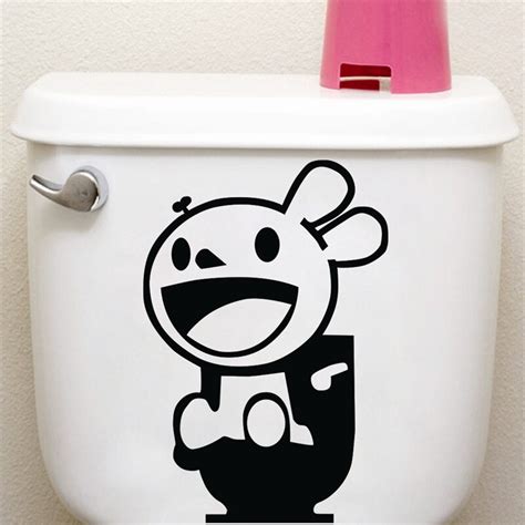 Diy Carton Rabbit Funny Toilet Seat Decorative Wall Sticker Vinyl