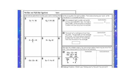 Two-Step Equations Quiz or Worksheet (Includes Word Problems!). | Word