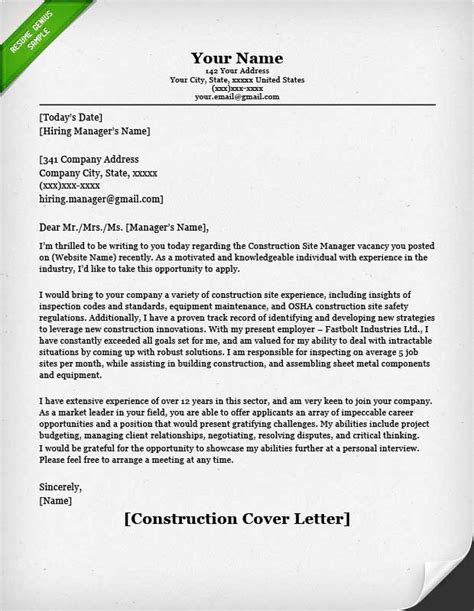 Browse through our architecture cover letter examples to find you job title. Cover Letter Sample for a Resume