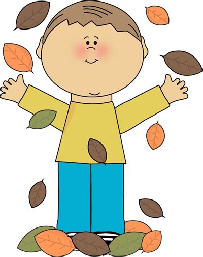 Boy Playing In Leaves Fall Songs Preschool Kindergarten Activities
