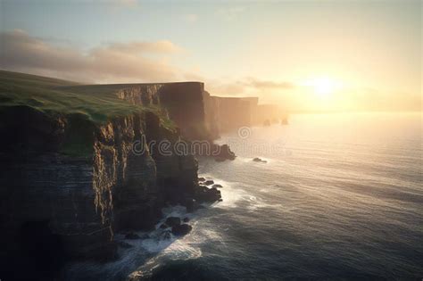 Cliffs Of Moher At Sunset County Clare Ireland Stock Illustration