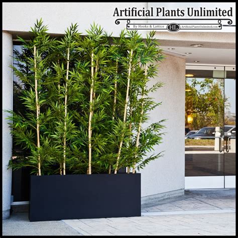 In your garden, they can be used as large ornamental plants or as a dense privacy barrier. Artificial Bamboo - UV-Resistant Faux Bamboo in a black ...