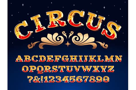 Vintage Circus Font Victorian Carnival Headline Signage Typeface Ste