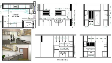 Modular Kitchen Plan And Interior Elevation Design Autocad File