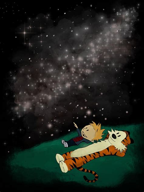 Calvin and Hobbes fan art, Star Gazing Buddies by Pro-Shower-Singer