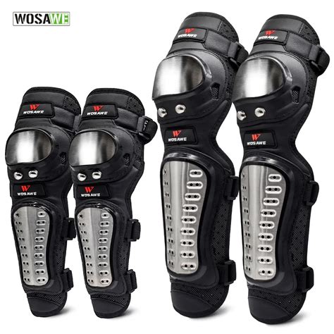 Wosawe Cycling Elbow And Knee Pads Knee Protector Flexible Stainless Steel Motorcycle Protective