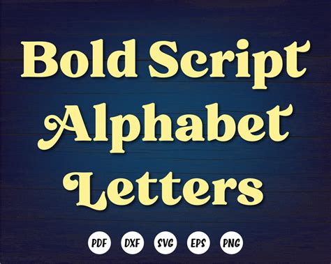 Bold Script Alphabet Letters Svg Dxf Vector Cut Files Monogram Etsy