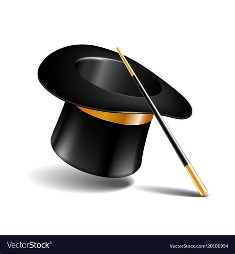 Magic Hat And Wand Isolated On White Royalty Free Vector