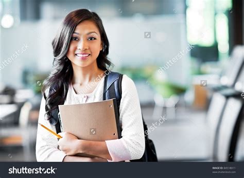 Stock Photo A Portrait Of An Asian College Student On Campus 84518011