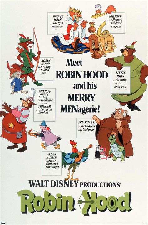 Disney Robin Hood One Sheet Wall Poster 14725 X 22375