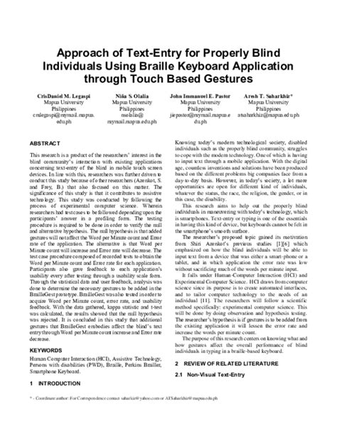 (DOC) Approach of Text-Entry for Properly Blind Individuals Using Braille Keyboard Application ...