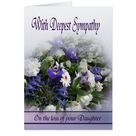 Loss Of Daughter With Deepest Condolences Card Zazzle