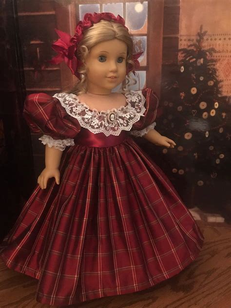 victorian christmas gown for 18 inch american girl dolls etsy christmas gown doll clothes