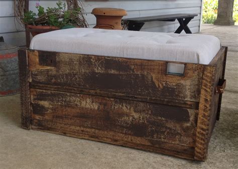 Vintage Trunk Made Into A Storage Ottoman Repurposed Furniture