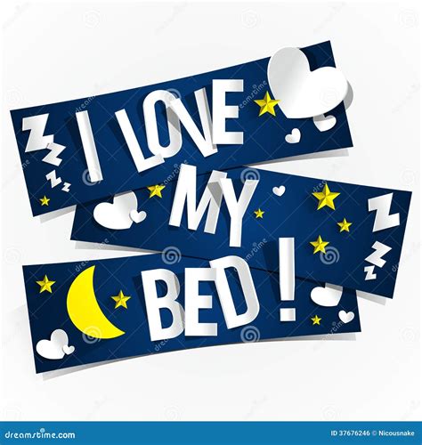 I Love My Bed Stock Vector Illustration Of Moon Lying