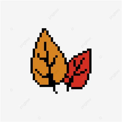 Pixel Art Autumn Leaf Icon Design Vector Autumn Icon Pixel Icon Icon