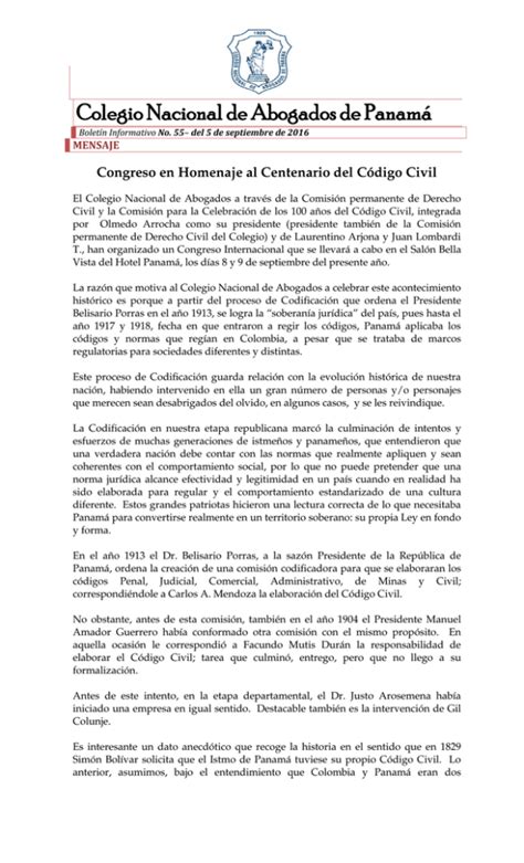 Congreso En Homenaje Al Centenario Del Código Civil