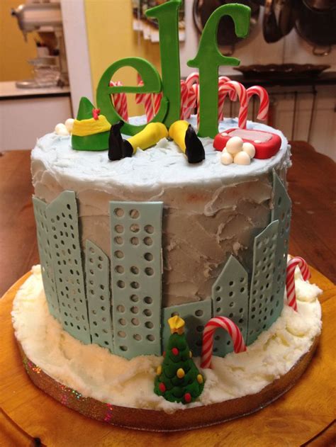The birthday cake is a great place to start for a party theme. Elf, the movie, cake! | Christmas cake, Xmas cake ...