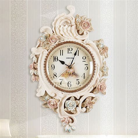 Beautiful Floral Wall Clocks Decorative Silent Large Living Room Quartz