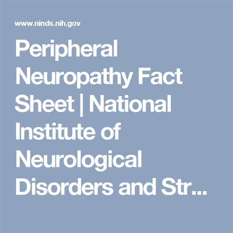 Peripheral Neuropathy Fact Sheet National Institute Of Neurological