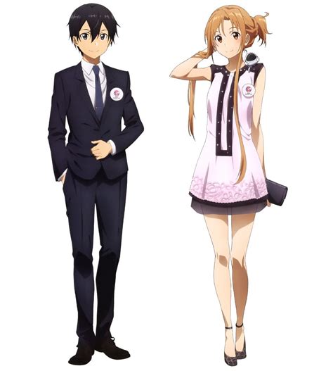 Two Anime Characters Are Standing Next To Each Other One Is Wearing A Suit And The Other Has A Tie