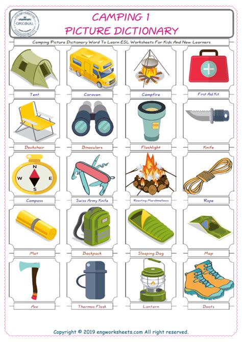 English Worksheet For Kids Esl Printable Picture Dictionary Pdf