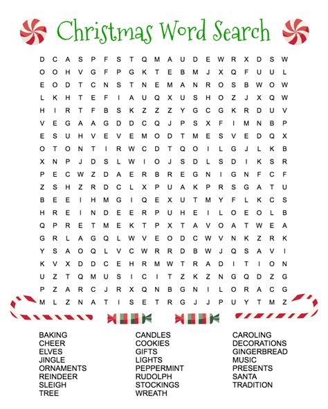 Christmas Word Search Puzzles Printable Printablee