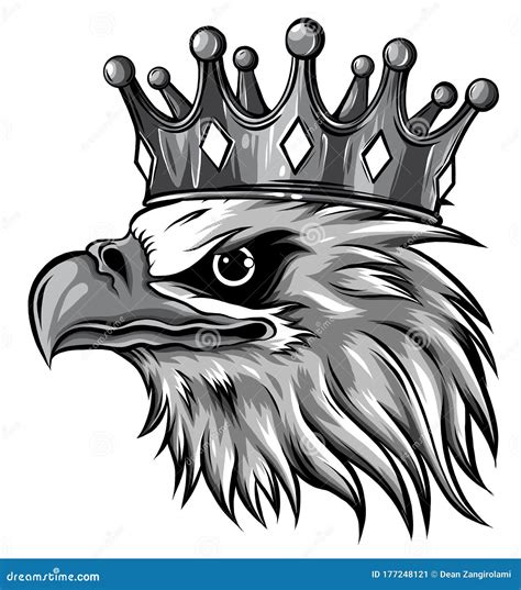 Monocromático Del Logotipo Vectorial Reina De águilas Adorable Estilo