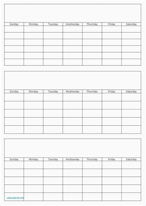 3 Month Blank Calendar Template Example Calendar Printable