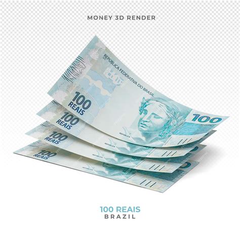 Dinheiro Brasileiro 100 Reais 3d Render Psd Premium