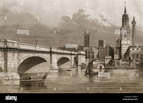 Kingston Bridge London England 19th Century Stock Photo Alamy