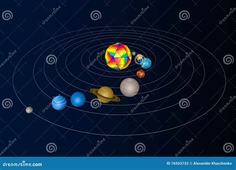 Abstract Solar System With Planets 3d Rendering Stock Illustration Illustration Of