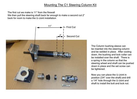 Mounting The C1 Corvette Steering Column Kit
