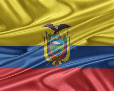Bandera De Ecuador Con Una Textura De Seda Brillante Stock De Ilustración Ilustración De Vuelo