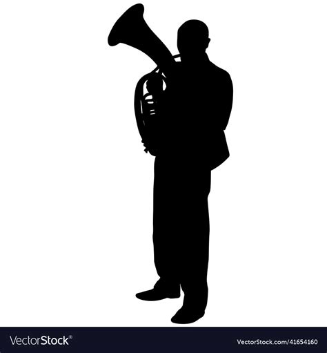Silhouette Of Musician Playing The Tuba Royalty Free Vector