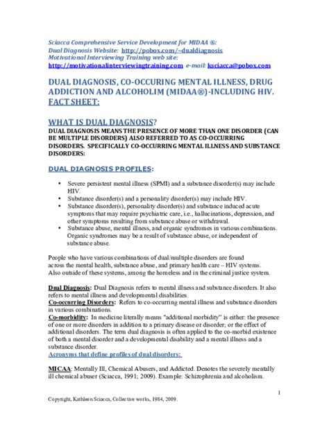 Pdf Dual Diagnosis Fact Sheet Co Occurring Mental Illness And