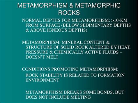 Ppt Chapter 7 Metamorphism And Metamorphic Rocks Powerpoint