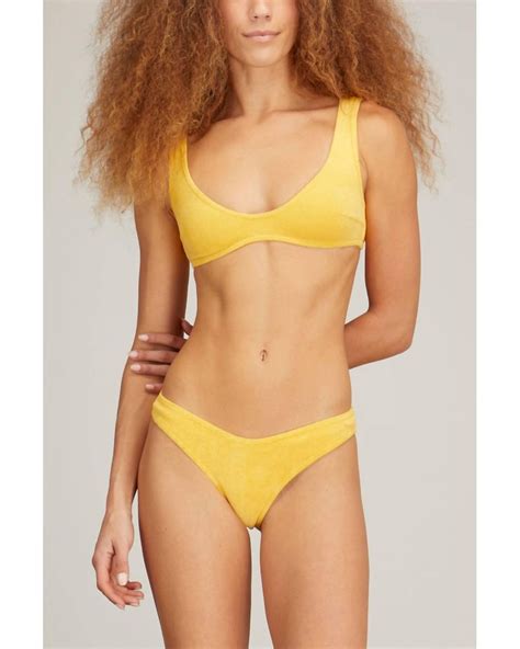 Zimmermann Jeannie Terry Two Piece Bikini Swimsuit In Yellow Lyst