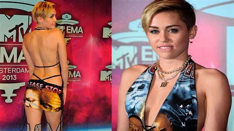 Miley Cyrus Gets Slutty On The Red Carpet At Mtv Emas Youtube