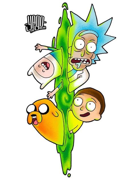 Rick And Morty X Adventure Time Marcos De Fotos Manualidades
