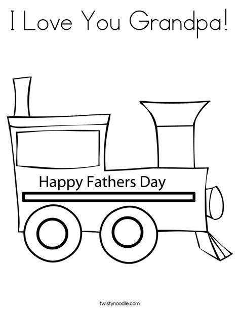 Fathers day coloring pages for grandpa. I Love You Grandpa Coloring Page - Twisty Noodle