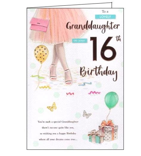Granddaughter On Your 16th Birthday Card Nickery Nook