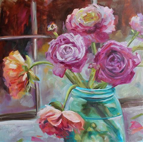 Daily Painters Abstract Gallery Passionate Petals By Kay Wyne