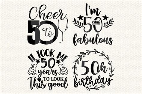 50th Birthday Svg Bundle Fifty Svg Hello 50 Svg By Tonisartstudio