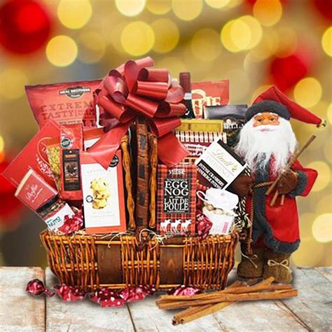 A Christmas T Basket With Santa Claus