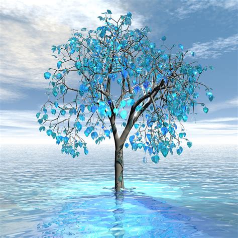 Crystal Blue Tree Digital Art By Matthew Lacey Pixels
