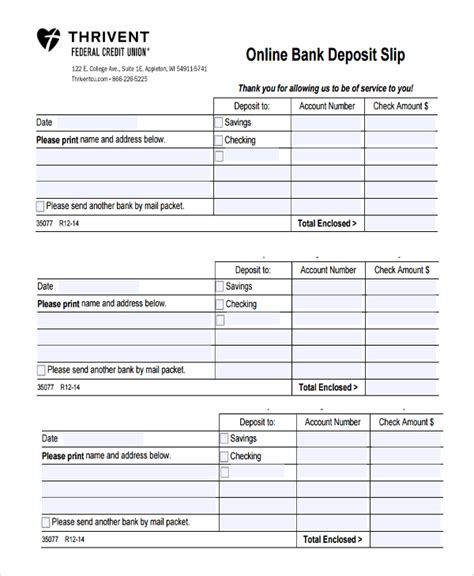 Bank Deposit Slip Template Excel Hq Printable Documents