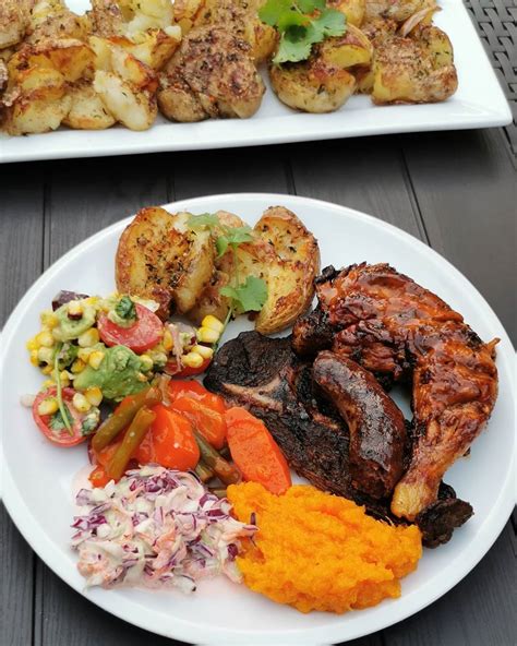 The Pretty Chef On Instagram “yesterdays Braai With Smashed Potatoes And Salads Whats On