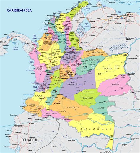 Nuestros Departamentos Y Capitales Mapa Da Colômbia Mapa América Do