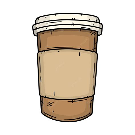 Premium Vector Paper Coffee Cup Cartoon Illustration